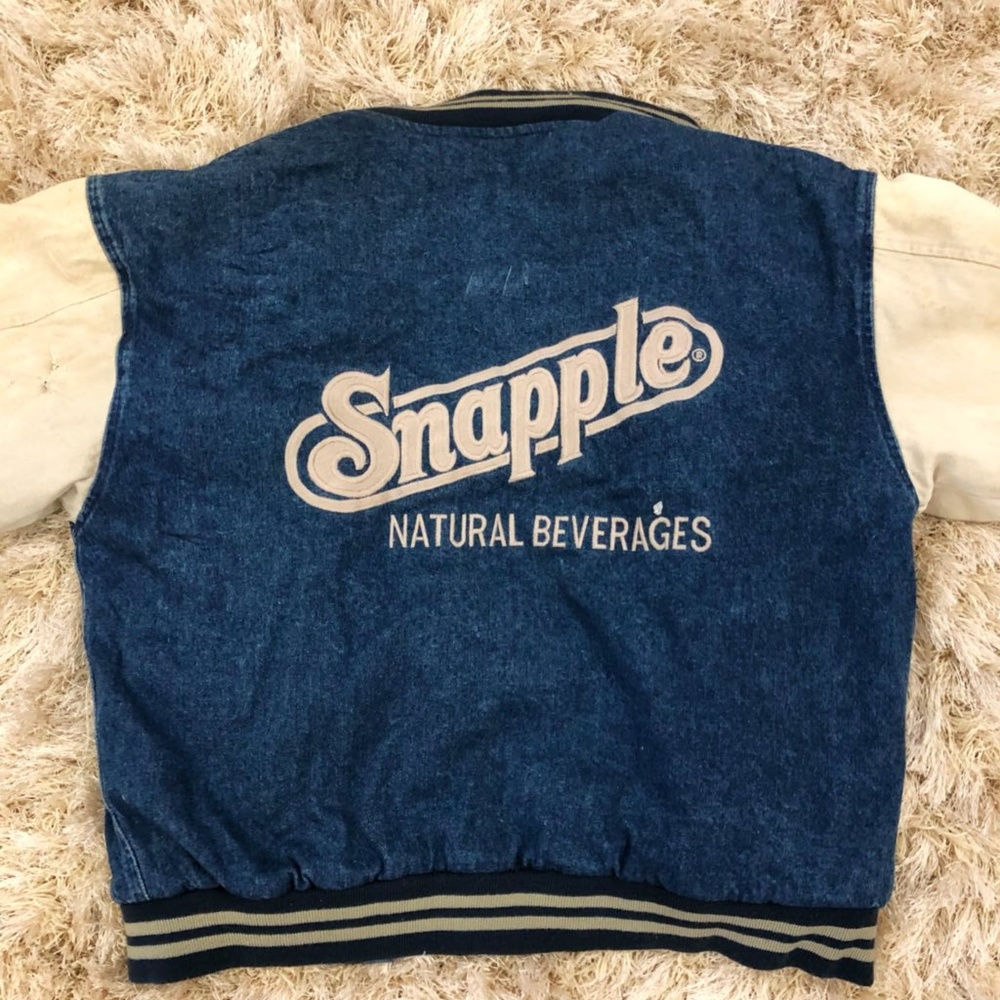 Vintage Snapple Denim Varsity Jacket